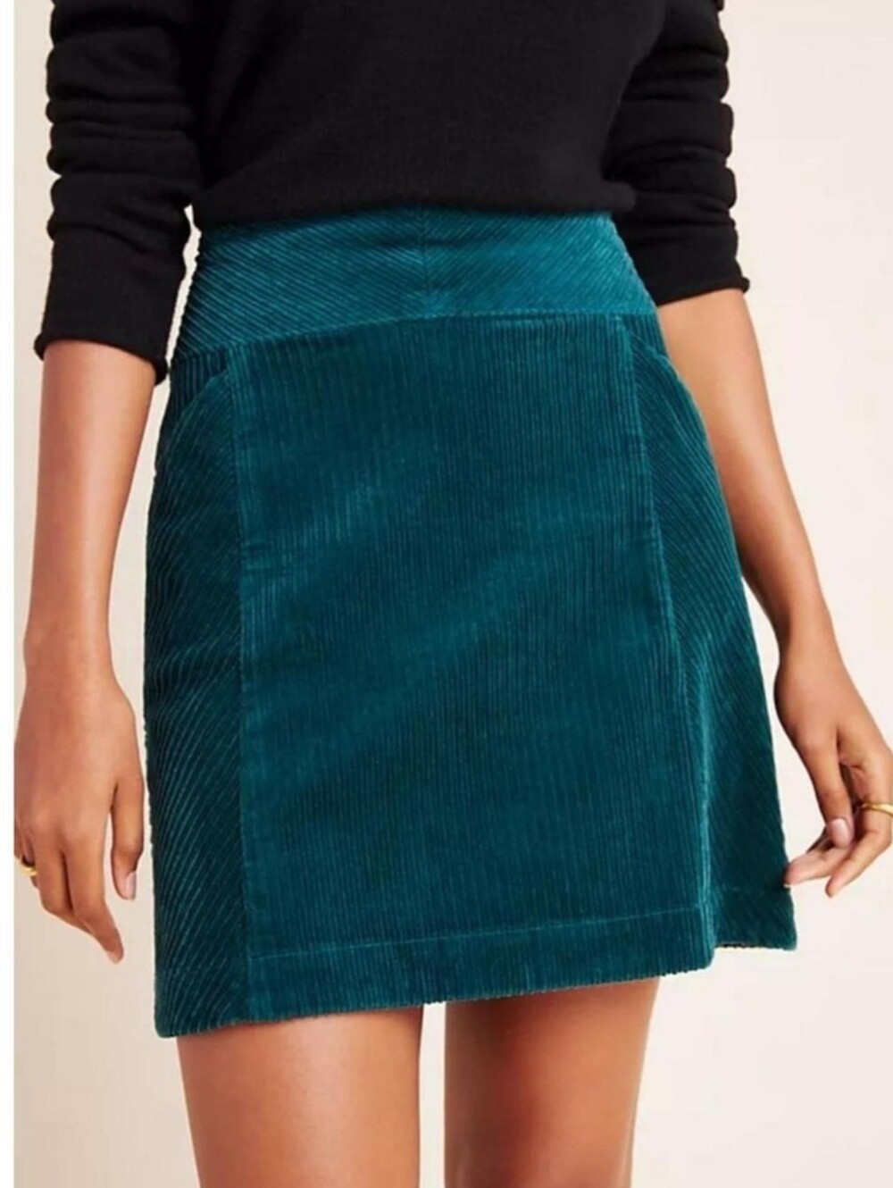 Maeve By Anthropologie Dark Green Corduroy A-Line Skirt Size 2